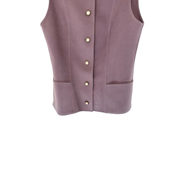 Fangyan Purple Wool Dressy Classy Rich Girl Luxury Button Front Vest Size 2 - Picture 6 of 9